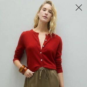 NWT Quince red Mongolian cashmere cardigan